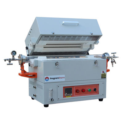 فرن أنبوبي من منطقة واحدة يسيطر عليه الغلاف الجوي 1200C مع أنبوب الكوارتز OD80mm