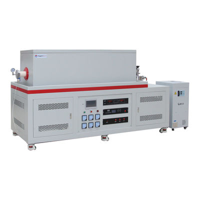 فرن أنابيب الفراغ ذات 3 مناطق CVD 1700C مع خلاط غاز MFC ووحدة مضخة جزئية